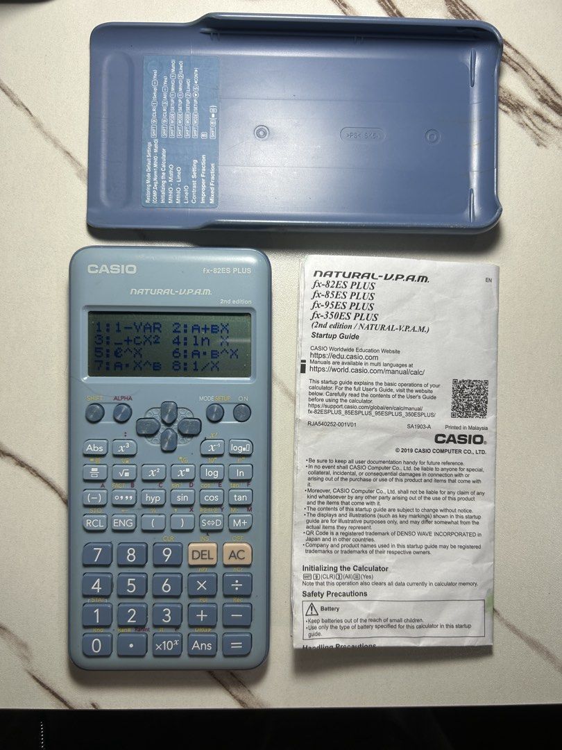 Casio fx-82ES PLUS (Category: Office & Business Technology) located in Manila. Submitted by decluttering.88dc39 (Listing ID 1459517701, Image 1). Description: Casio fx-82ES PLUS Scientific Calculator ✅ Good working condition ✅ No issues or defects ✅ All buttons and functions work properly ✅ Display is clear and responsive **Condition:** * Used but well-maintained * Has light scratches from normal use (see photos) * Selling because I upgraded to a
