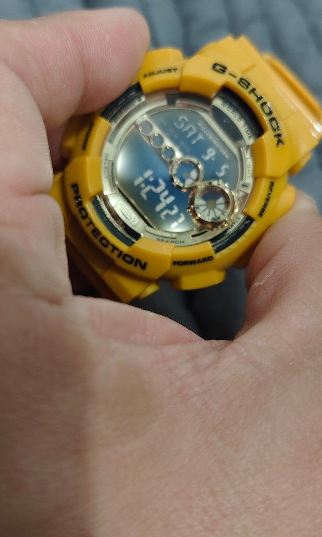 Casio Gshock GD-100GB (Category: Men's Watches) located in Cebu City. Submitted by aceoftime (Listing ID 1459664230, Image 1). Description: In excellent condition Fully working with bright backlight Model: GD-100GB In yellow color no flaking Watch only Our Guarantee: 💯 Authentic All watches are checked by our experienced technician to ensure good functionality Please manage your expectations since these are preloved watches some may show signs o