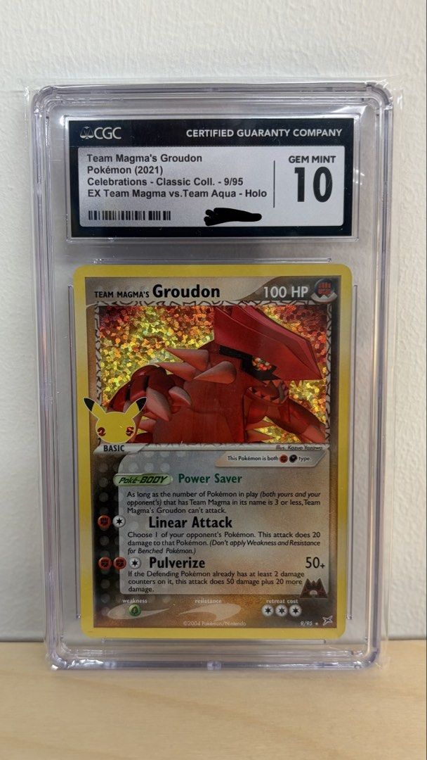 CGC 10 Gem Mint Team Magma's Groudon 9/95 R Celebrations - Classic Collection English （分類：鑑定單卡）位於 Hong Kong。 由 long1223 提交（商品編號 1459648140，圖片 1）。簡介： 。