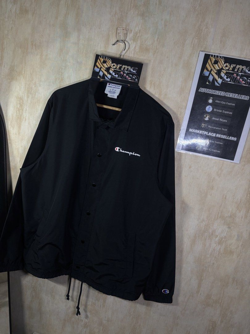 CHAMPION CLASSIC COACH JACKET (Category: Coats, Jackets and Outerwear) located in Cabuyao City. Submitted by pormanation-thrift-store (Listing ID 1459687277, Image 3). Description: CHAMPION CLASSIC COACH JACKET Condition: LIKE NEW Color rate: 10/10 (PWEDE SA MASELAN) Size: LARGE Dimes: 25”Wx29”L Issue: NONE‼️ Price: 1500.