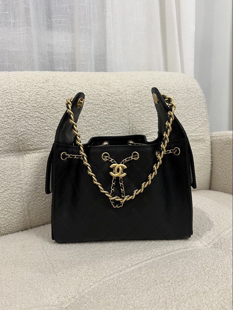 ⚜️Chanel 25 Small black bag (Category: Luxury Bags & Wallets) located in Makati City. Submitted by 90sangel (Listing ID 1459516074, Image 2). Description: The kind of small bag that gets BIG attention. 👀✨🖤 •Item: Chanel 25 Small bag •Size: Small •Condition: Excellent, No hidden issue *Includes store box, dustbag, paperbag and booklets. .