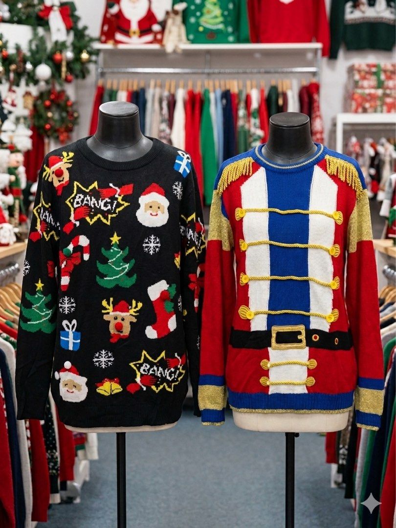Christmas Theme Knitwear Bundle (Category: Longsleeves) located in Quezon City. Submitted by luvkobagsnshoes (Listing ID 1459297996, Image 1). Description: Buy 1 Take 1. Black - fits small to med or semi large nutcracker - up to large frames.