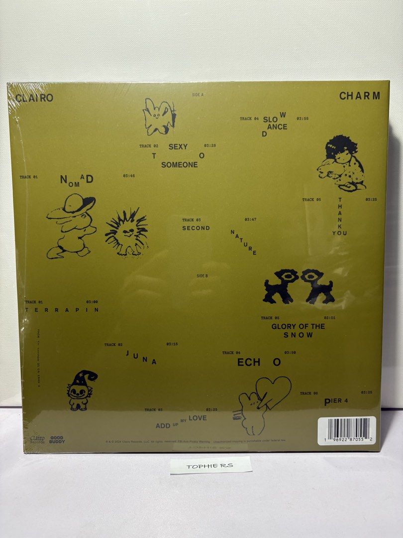 CLAIRO CHARM Vinyl LP Bnew Sealed (Category: Vinyls) located in Las Pinas. Submitted by astro_20 (Listing ID 1459575361, Image 3). Description: CLAIRO || CHARM LP Vinyl BNEW SEALED ACTUAL PHOTOS POSTED Php2,599 (net price) 📍 Las Pinas City Meet-Ups: Glorietta Makati (Sundays) MOD: Buyer Books for Lalamove/Grab MOP: I accept BPI/BDO/ Gcash Thank You! God Bless.