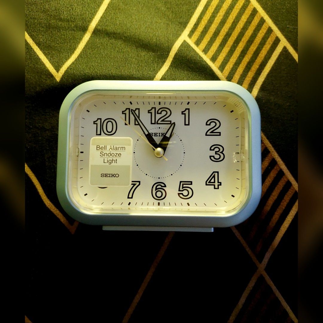 Clock ⏰️ Seiko (Authentic 💯) (Category: Clocks) located in Makati City. Submitted by a_pullman016 (Listing ID 1459540912, Image 1). Description: Seiko Clock (Authentic 💯) Bought in Japan Color: Light Blue -Good condition -Works well -Accurate time -w light - super heavy duty battery (new) Good for 2-3 years Height: 3.5 inches Width: 5 inches * What you see is what you will get Price: 1,000 only Open for CashOnPickup (COP) via LBC also CashOnDel