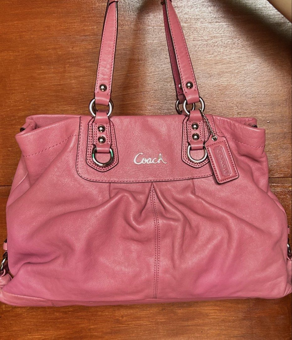 Coach Pink Ashley Two way bag (Category: Luxury Bags & Wallets) located in Bulacan. Submitted by _denissebagss (Listing ID 1459574927, Image 2). Description: Bought in Japan with original Authentication Card. Never been used.