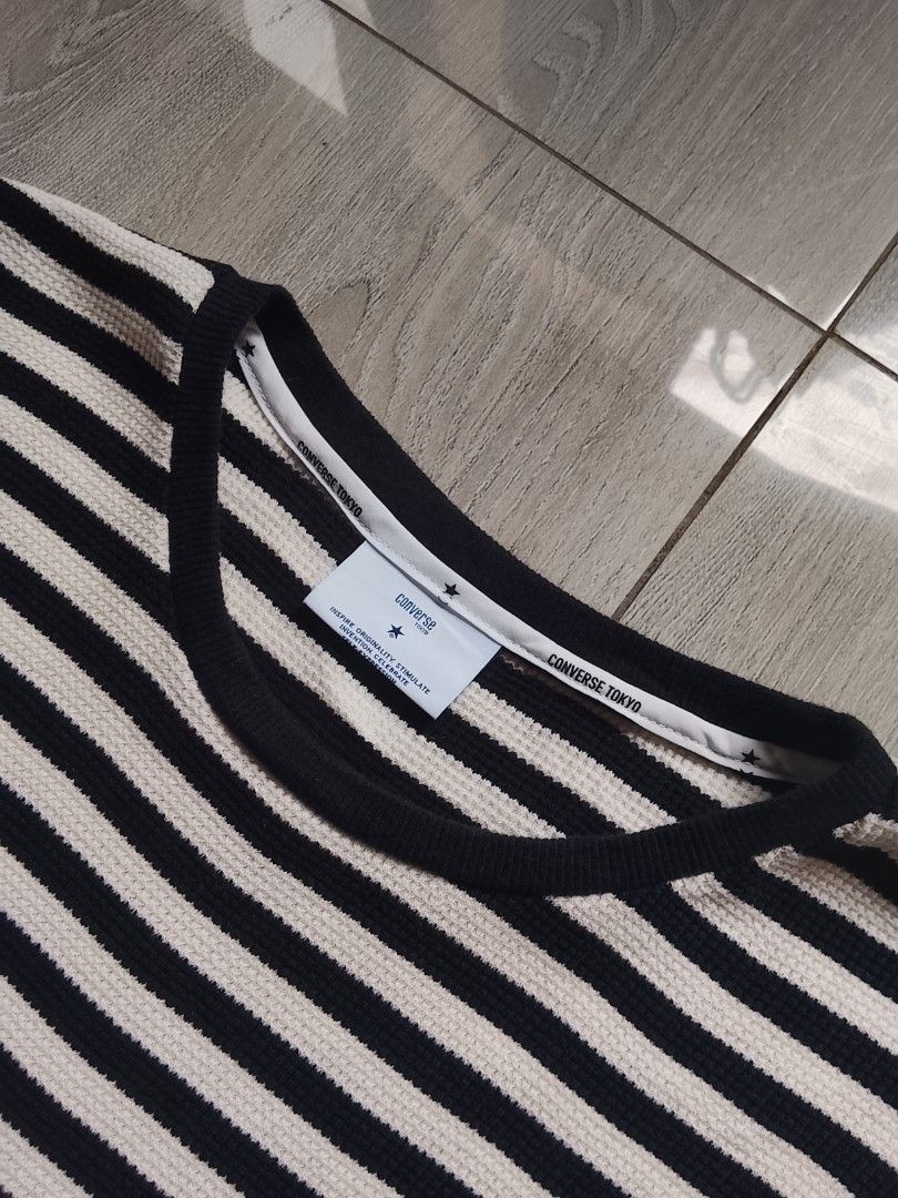 Converse Tokyo - Stripes Tank Top (Category: Others Tops) located in Angeles City. Submitted by sselects_ (Listing ID 1459589267, Image 2). Description: Details of the item: *Color may vary due to lighting Size: M on tag Width: 18” Length: 21-25” Issue: NONE, need wash only Condition: EXCELLENT ALL ITEMS ARE NEGOTIABLE.