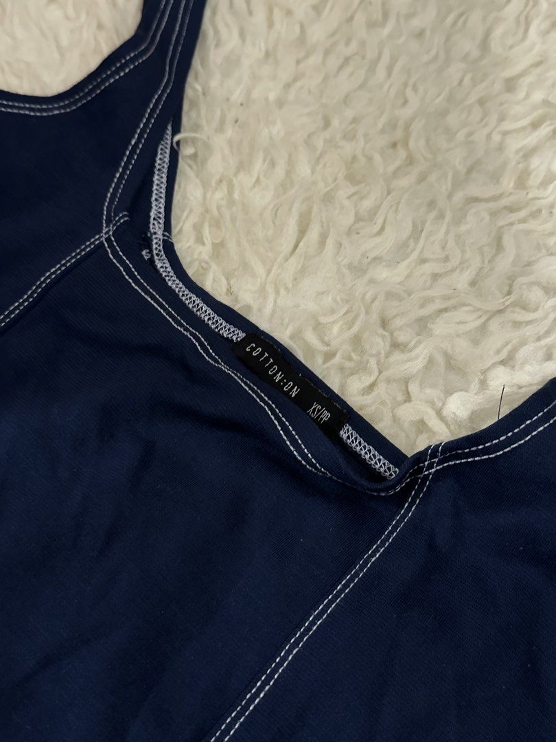 Cotton On Navy Blue Mini Dress (Category: Dresses) located in Muntinlupa City. Submitted by closetcorner_ (Listing ID 1459569422, Image 3). Description: - Navy blue mini dress from Cotton On - Can fit up to medium - Fitted silhouette.