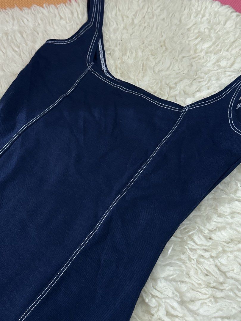 Cotton On Navy Blue Mini Dress (Category: Dresses) located in Muntinlupa City. Submitted by closetcorner_ (Listing ID 1459569422, Image 2). Description: - Navy blue mini dress from Cotton On - Can fit up to medium - Fitted silhouette.
