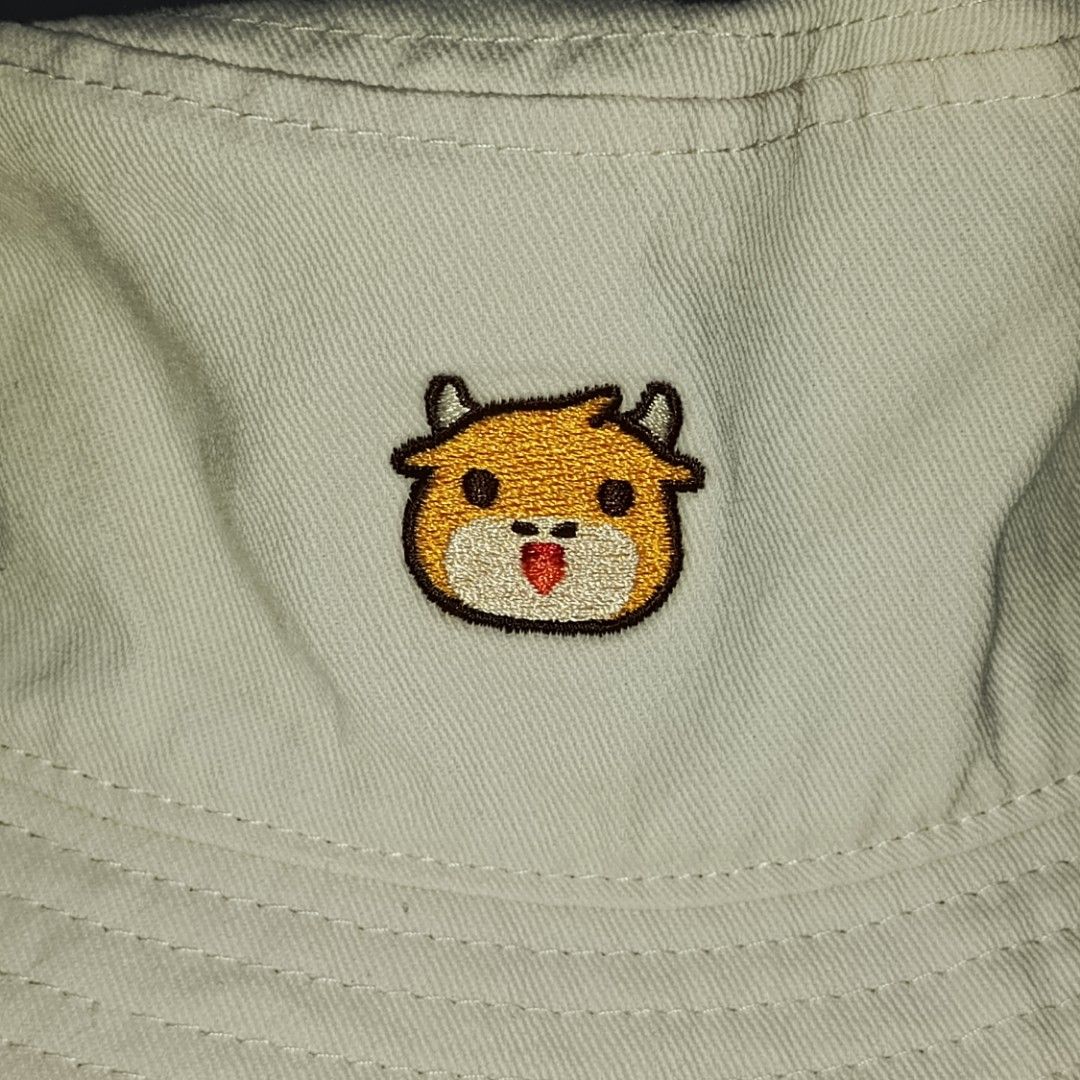Cow Embroidered Bucket Hat (Category: Caps & Hats) located in Iloilo. Submitted by old_times (Listing ID 1459609380, Image 2). Description: Cow Embroidered Bucket Hat details: Cartoonic cow embroidery Cream colored Size: Small ₱400 (+Shipping fee) loc: iloilo courier: J&T Shipping.