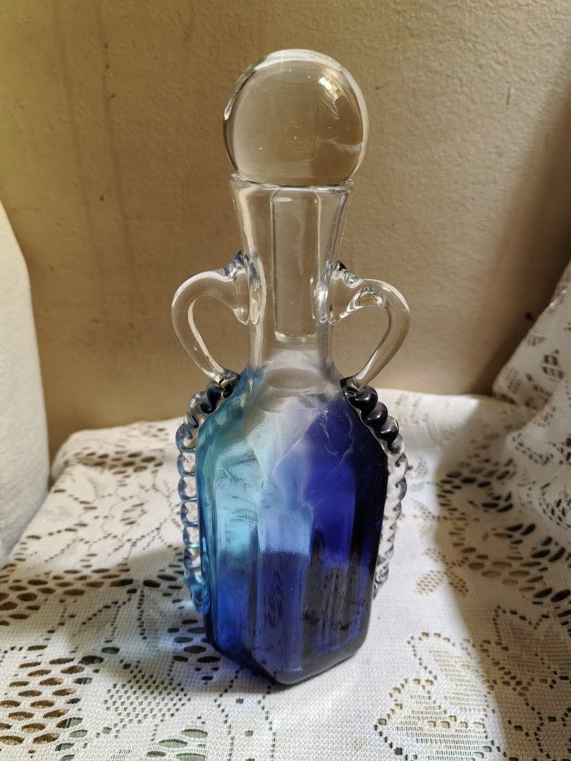 Decanter colored glass 8x2.5 inches (Category: Other Kitchenware & Tableware) located in Manila. Submitted by luckycharm_215 (Listing ID 1459624376, Image 1). Description: vgc.