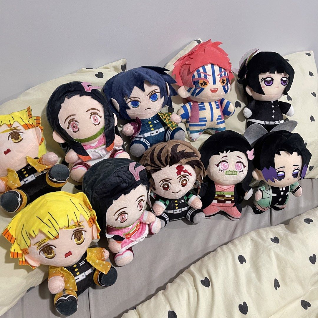 Demon Slayer Plush Toys - Various Characters (Category: Plushies & Soft Toys) located in Manila. Submitted by mallowieee (Listing ID 1459591066, Image 2). Description: 350 EACH, can give discounts if getting more than 2! - Collection of Demon Slayer plush toys - Characters available: Tanjiro, Nezuko, Zenitsu, Giyu, Akaza, Shinobu, Kanao - Ideal for anime fans and collectors.