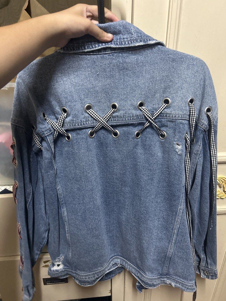 Denim ribbon jacket (Category: Coats, Jackets and Outerwear) located in Paranaque City. Submitted by iyasellsco. (Listing ID 1459600354, Image 2). Description: No issues.