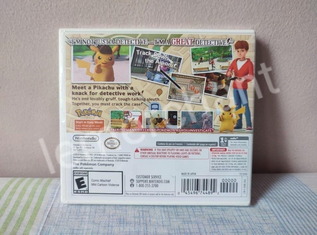Detective Pikachu Nintendo 3DS Game (Category: Nintendo) located in Quezon City. Submitted by lemerchant (Listing ID 1459553236, Image 2). Description: - US and MDE versions available (Supplies vary) Just ping us up for your preferred version. Both US and MDE versions will work on US 3DS Looking for another game? Visit our shop and we may have what you're looking for..