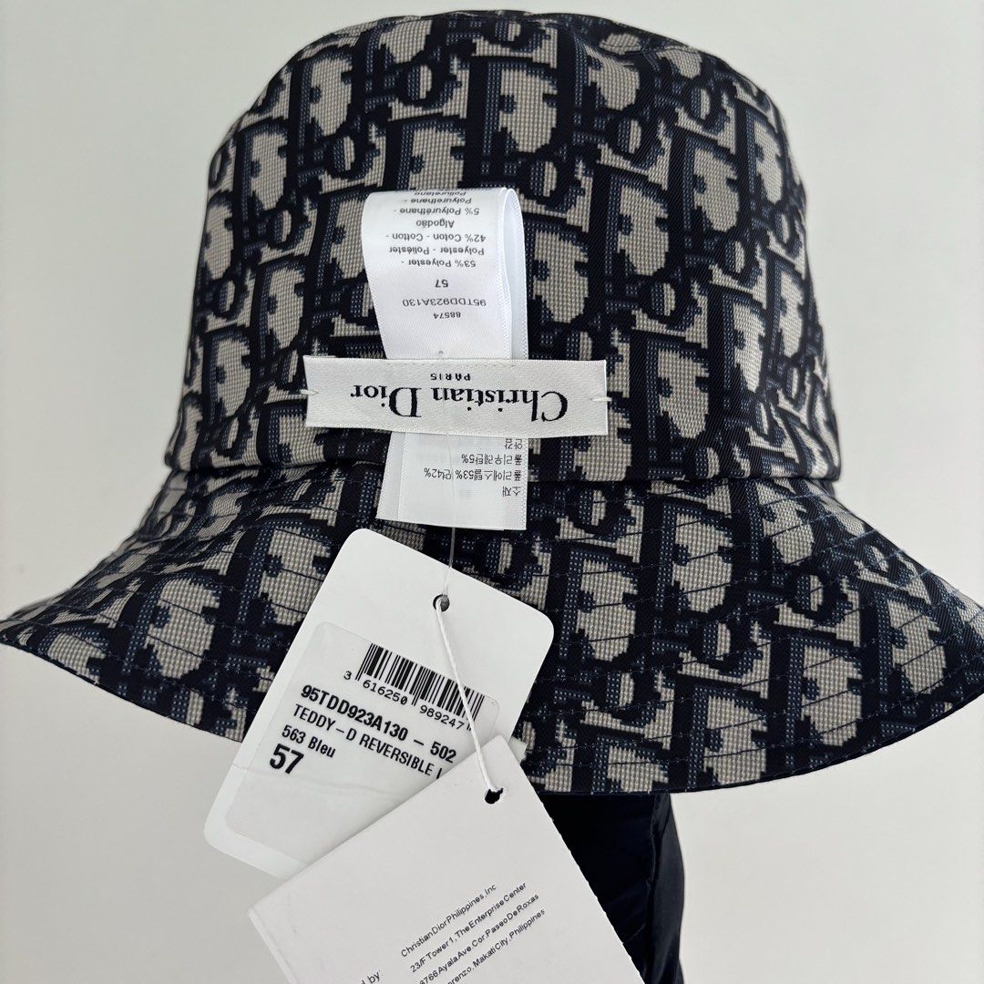 Dior Teddy-D Reversible Bucket Hat (Category: Luxury Accessories) located in Taguig. Submitted by slggg (Listing ID 1459527925, Image 3). Description: Authentic Dior Teddy-D Reversible Bucket Hat Brand New. Size 57 - Made in Italy - With Box and felt paper - Comes with original tags Meet Up: Taguig/BGC Area.