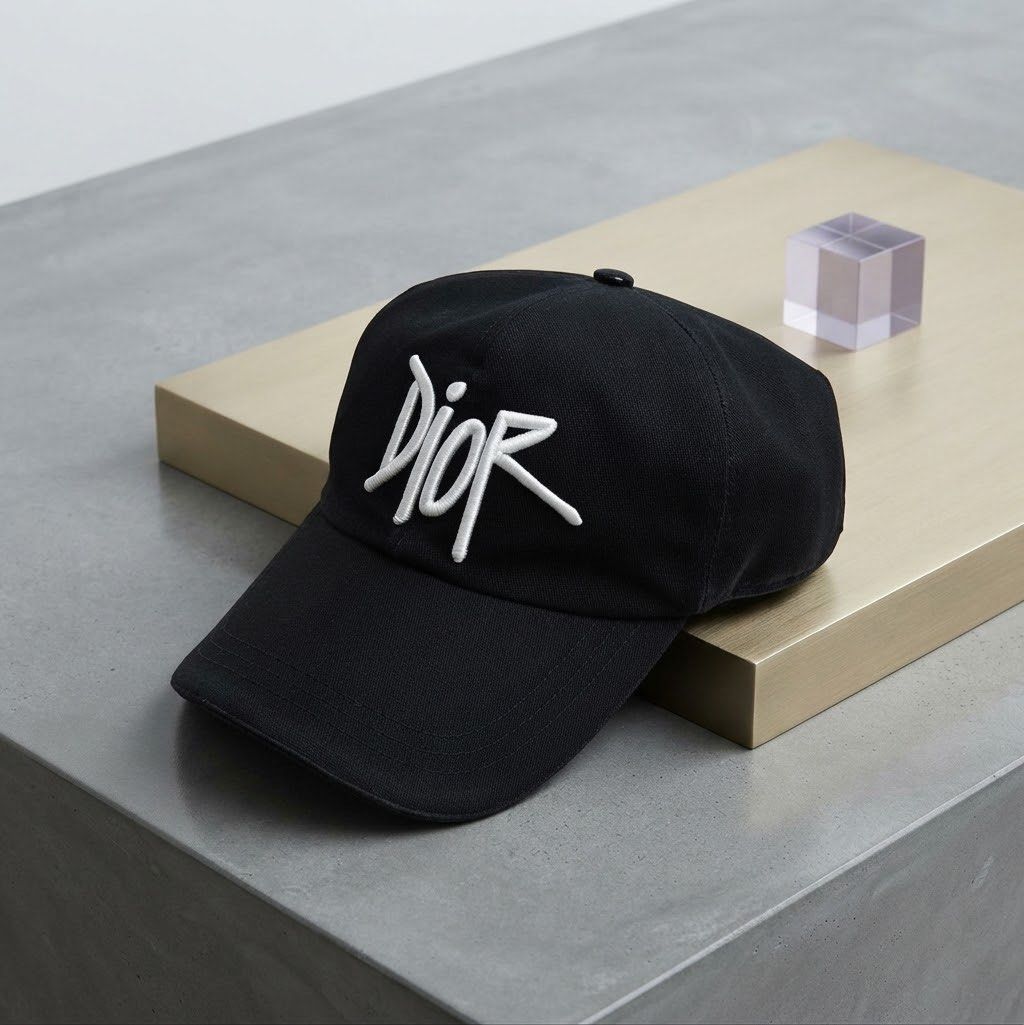 Stussy Cap x Dior (Category: Caps & Hats) located in San Quintin. Submitted by mcoarchives (Listing ID 1459603693, Image 3). Description: DIOR x SHAWN STUSSY — ARCHIVAL PIECE Some pieces make a statement. Others don’t need to. An archival cap from the iconic Dior x Shawn Stussy capsule, finished in black cotton canvas with Stussy’s signature handwritten script embroidered across the front. Clean, understated, and instantly recognizable to those w
