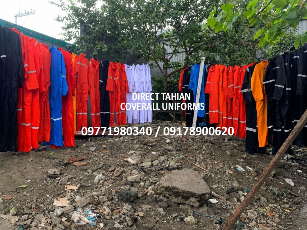 Direct Tahian Coverall Uniforms - Various Colors (Category: Sets or Coordinates) located in Manila. Submitted by happy_5845 (Listing ID 1459509013, Image 2). Description: - Versatile coverall uniforms perfect for workwear. - Available in multiple colors: Black, Red, Blue, Orange, and White. - Equipped with reflective strips for enhanced visibility and safety. - Special pricing for bulk orders – contact us!.