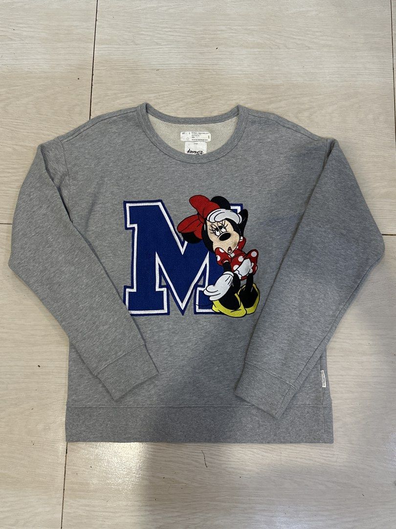 Disney Minnie Mouse "M" Grey Sweatshirt Size S (Category: Coats, Jackets and Outerwear) located in Rizal. Submitted by rann1121 (Listing ID 1459587984, Image 1). Description: - Grey sweatshirt - Features a large "M" and Minnie Mouse graphic - Disney collaboration with White Chocolat - Size: Small - Style: Casual, basic.
