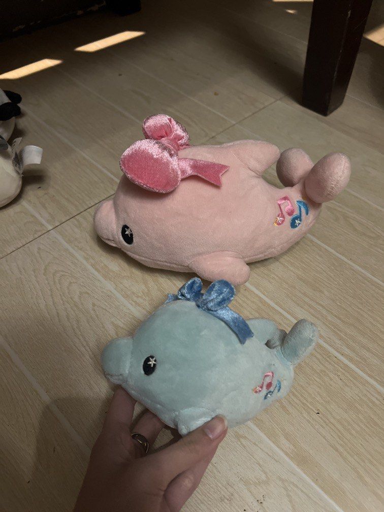 Dolphin Pink and Blue Plush Toy (Category: Plushies & Soft Toys) located in Manila. Submitted by erickalago (Listing ID 1459623099, Image 1). Description: BUNDLE ( 200 if isa) loc: Manila.