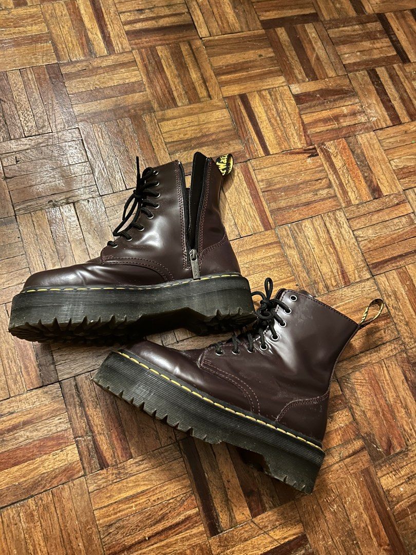 Dr. Martens JADON Burgundy Platform Boots (Category: Boots) located in Makati City. Submitted by christisocool (Listing ID 1459594115, Image 1). Description: Used once or twice! Almost brand new just a bit dusty! .