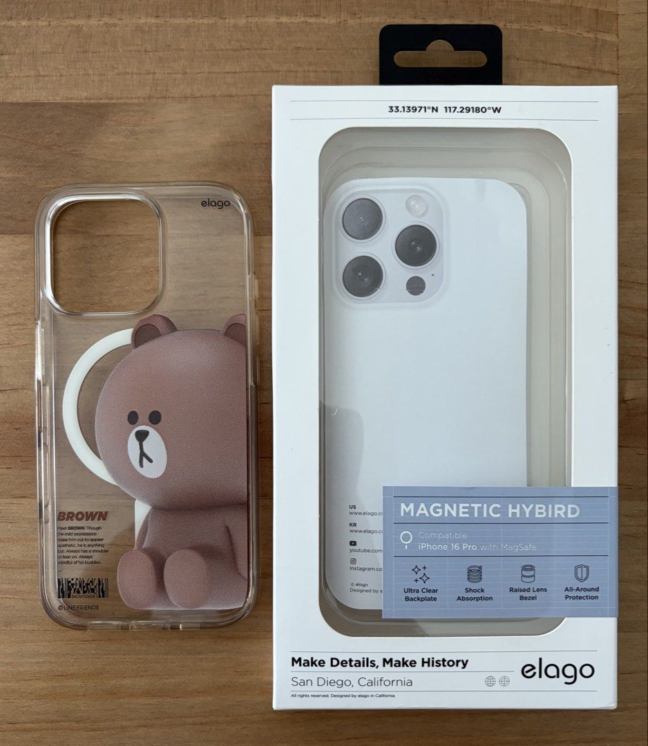 Elago X Line Friends (Brown) | Apple iPhone 16 Pro Case (Category: Cases & Sleeves) located in Makati City. Submitted by cardlab (Listing ID 1459517556, Image 1). Description: Item is 💯 original/ legit/ authentic. About the item: • Bought from SoKor around 11-2024 • With box • Actual pics/ photos posted Issue: • Slight Yellowish Rfs: • Declutter 📍 Makati Mop: • GCash • GoTyme Shipping: • J&T • LBC *Buyer's risk and expense Sdd (Book your own): 