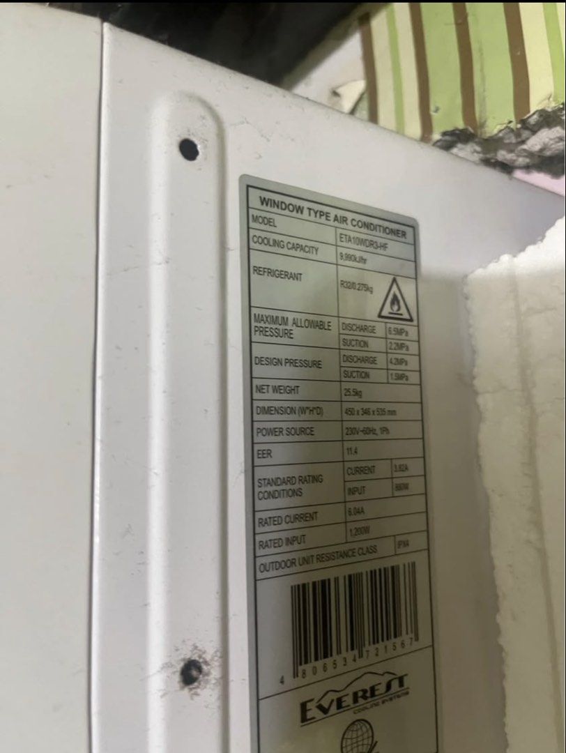 EVEREST 1.0 HP NON INVERTER WINDOW TYPE (Category: Air Conditioning and Heating) located in Cavite. Submitted by ricobellsilog (Listing ID 1459586830, Image 3). Description: NO ISSUE NEED CLEAN ONLY IMUS CAVITE 📌📌📌.
