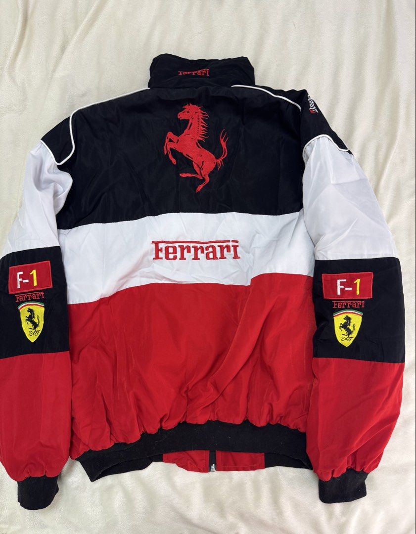 Vintage style Ferrari Racing Jacket (Category: Coats, Jackets and Outerwear) located in Manila. Submitted by carlost_and_found (Listing ID 1459565932, Image 2). Description: Pre-loved Ferrari bomber jacket.