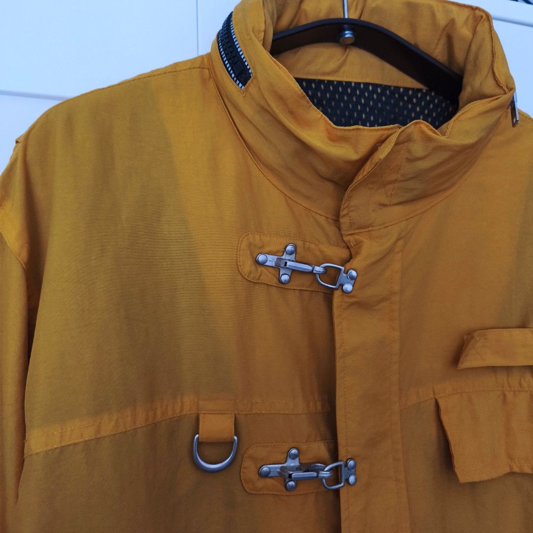 Fireman Clasp Jacket by Never Seen Thing (packable hood) (Category: Coats, Jackets and Outerwear) located in Caloocan City. Submitted by thriftdeluxe3305 (Listing ID 1459542272, Image 3). Description: Fireman Clasp Jacket by Never Seen Thing (packable hood) Width: 24 Length: 27 Size Large --- Color Rate: 10/10 Condition: 9/10 (Very Good Condition; has signs of use) *washed and ready to use* --- 1,499php PLUS SHIPPING FEE.