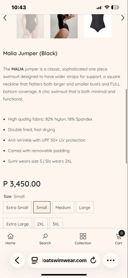 FLOAT Malia Jumper Black One Piece Swimsuit Square Neck (Category: Bikinis & Swimsuits) located in Quezon City. Submitted by witchinthecity (Listing ID 1459636163, Image 2). Description: - Classic black one-piece swimsuit by FLOAT -used only once in Maldives -RFS: doesn’t fit my body type -Size Small -Original price 3450.