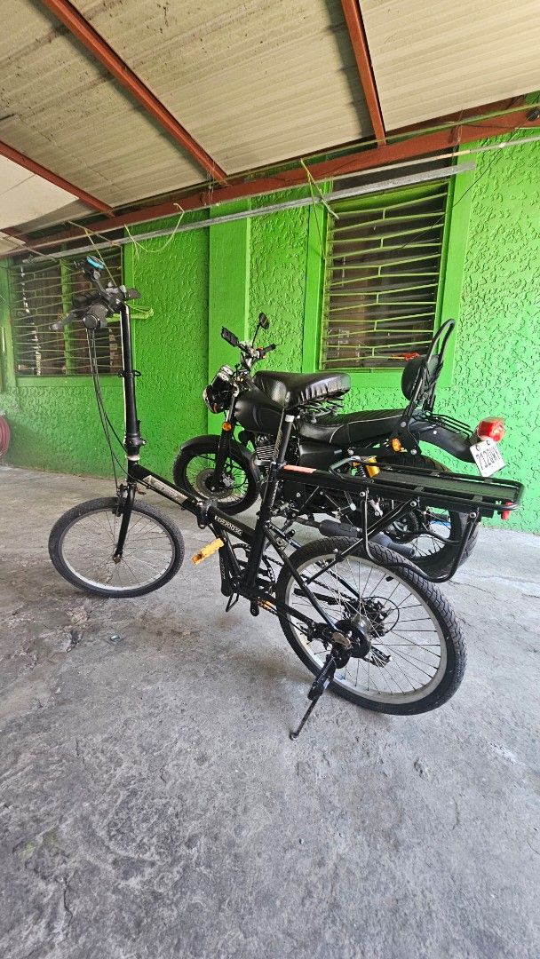 Folding Bicycle - 20-inch Wheels (Category: Bicycles) located in Rizal. Submitted by revvinup.23 (Listing ID 1459568602, Image 2). Description: Japan Surplus Folding Bike (take time to read, all infos are here) Tire Size 17" *handle bar litepro monster 25.4mm aluminum alloy mtb riser flat - 336 *folding stem 22.2mm - 1117 *seatpost litepro - 28.6mm 450mm black- 489 *crank set - litepro 47t - 1825 *pedal - litepro ultralight k3 - 475 *magnetic loc