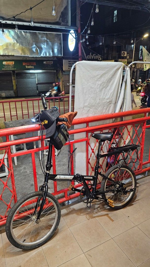 Folding Bicycle - 20-inch Wheels (Category: Bicycles) located in Rizal. Submitted by revvinup.23 (Listing ID 1459568602, Image 1). Description: Japan Surplus Folding Bike (take time to read, all infos are here) Tire Size 17" *handle bar litepro monster 25.4mm aluminum alloy mtb riser flat - 336 *folding stem 22.2mm - 1117 *seatpost litepro - 28.6mm 450mm black- 489 *crank set - litepro 47t - 1825 *pedal - litepro ultralight k3 - 475 *magnetic loc