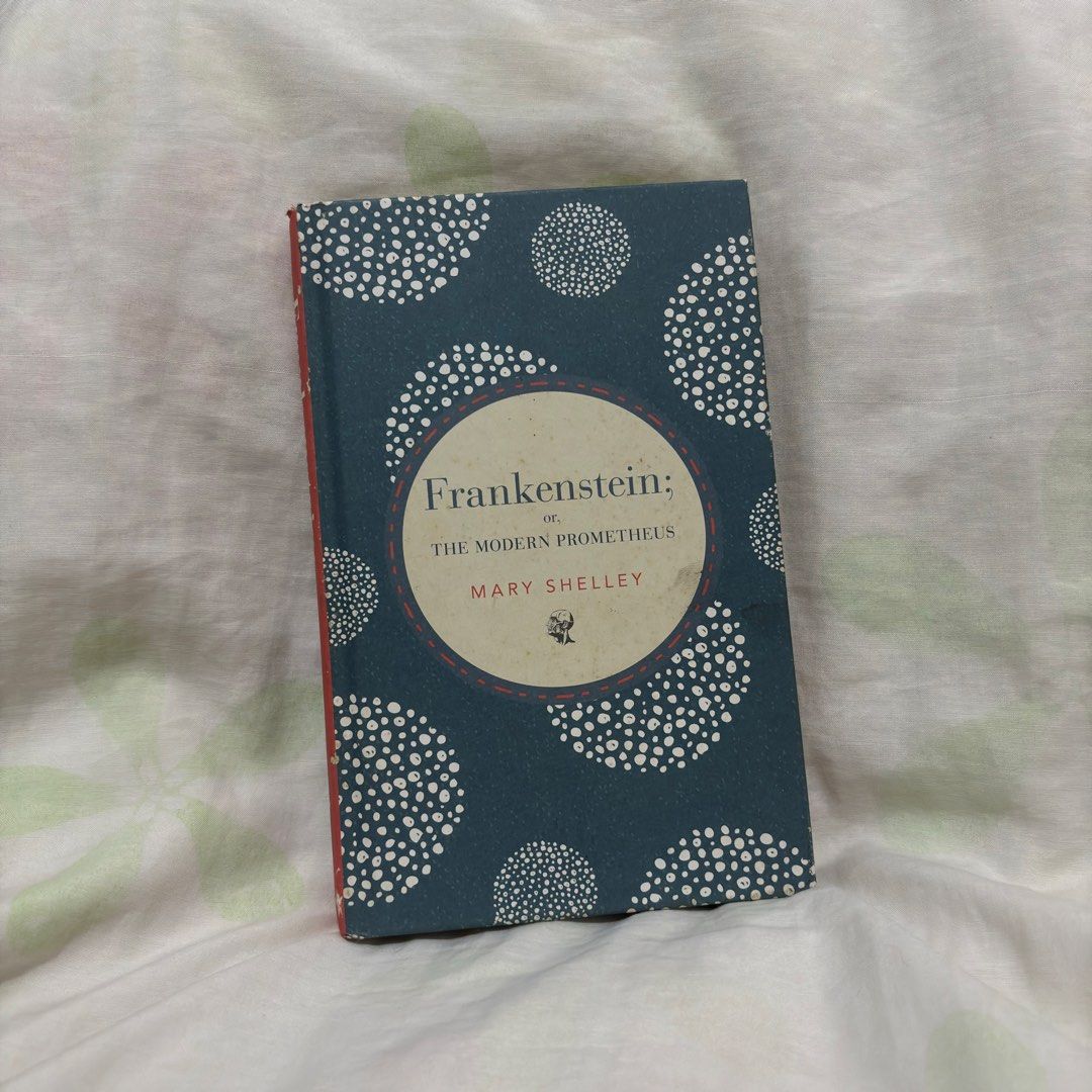 Frankenstein by Mary Shelley (Category: Storybooks) located in Cebu City. Submitted by bookbelleph (Listing ID 1459505603, Image 1). Description: - Classic novel: Frankenstein by Mary Shelley - Unique cover: Dark blue with white polka dots - Ideal for: Book collectors, gothic literature fans, and lovers of timeless stories.