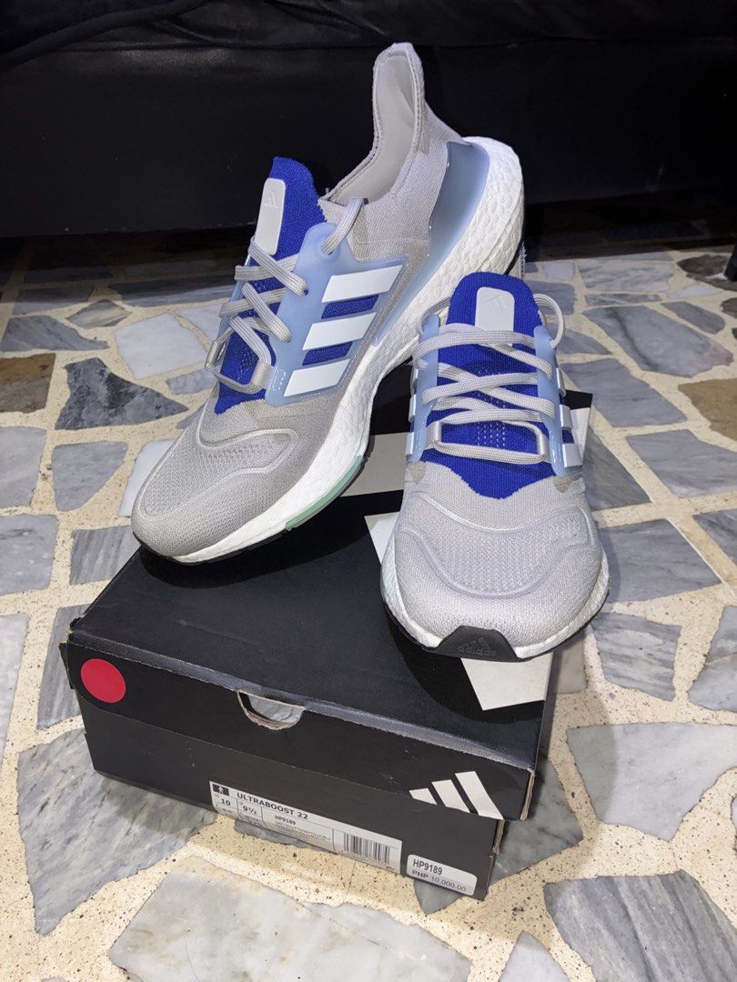 FS: Adidas Ultraboost 22 (Category: Casual Shoes) located in Manila. Submitted by josh.sd12 (Listing ID 1459623565, Image 3). Description: FOR SALE‼️ Adidas Ultraboost 22 (Running Shoes) Grey/Lucid Blue Colorway US size 10 Brand new (Unused) with box PRICE: Php 6000 (still negotiable) DM if interested 🤩.