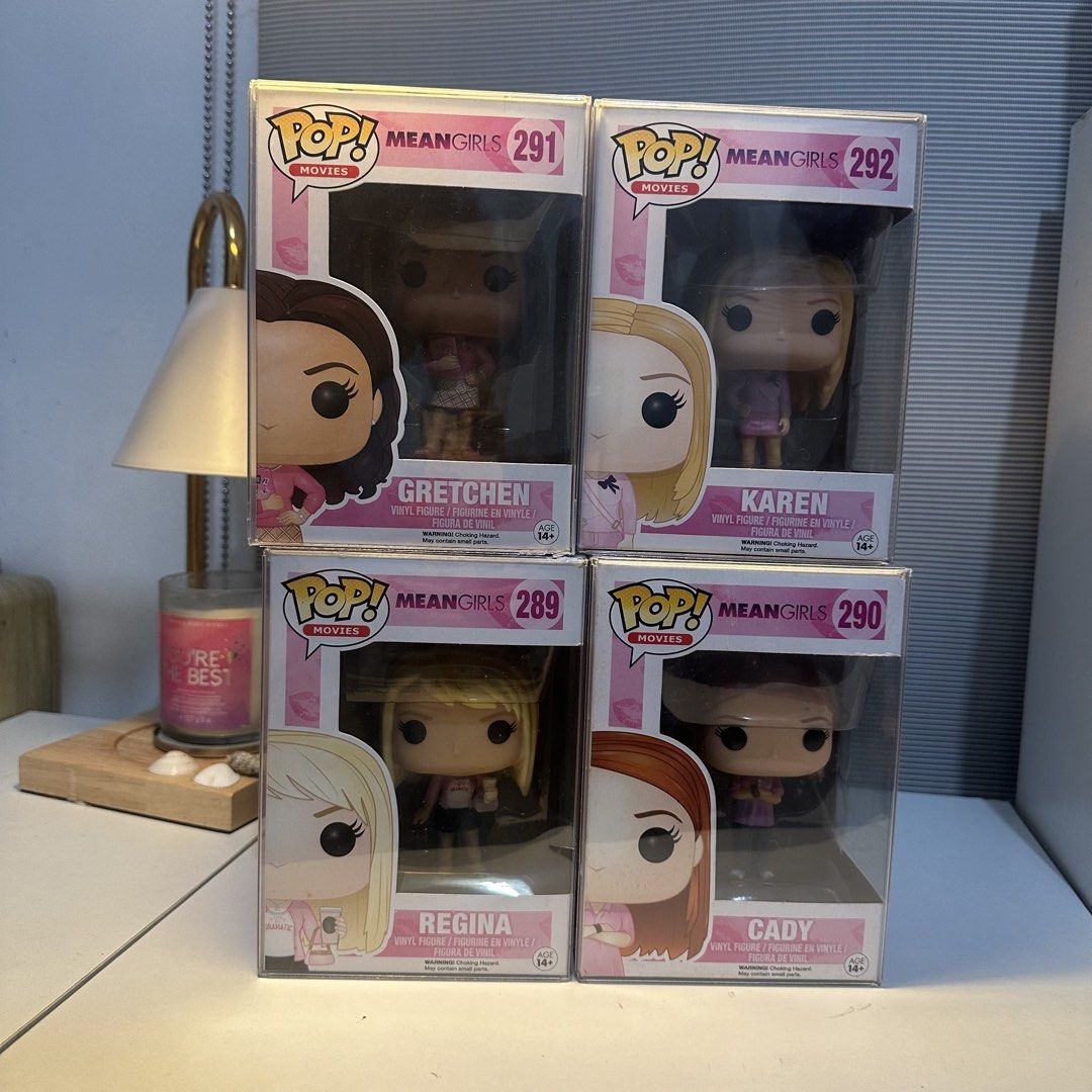 Funko Pop! Mean Girls Set (Category: Designer & Blind Box Toys) located in Muntinlupa City. Submitted by fixinplum (Listing ID 1459683383, Image 1). Description: SOLD AS SET, PLEASE NO BREAKING OF SET Funko Pop! Mean Girls Regina George Cady Heron Gretchen Wieners Karen Smith - Comes with free BOSS Protectors - Feel free to ask me for more pictures, questions, inquiries, etc. - Reason for Selling: Quitting Hobby Mode of Payment: BPI/BDO/Gcash Mod
