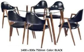 Glass-top Table & Black Leatherette Cushioned Chairs | Dining Set (Category: Tables & Sets) located in Manila. Submitted by namirkahal (Listing ID 1459577345, Image 1). Description: Our business helps companies design productive environments through: - Modular Workstations & Office Cubicles -Ergonomic Office Chairs (Task chair,Executive chairs) -Conference&Executive tables -Customized Office Storage & Filing Cabinets We offer flexible corporate p
