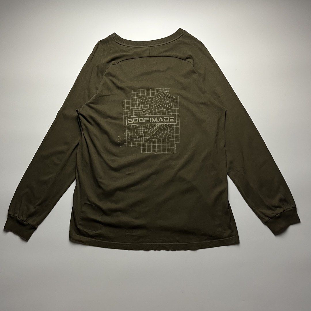 GOOPiMADE FL-03 Upside Down L/S Tee (Category: Tshirts & Polo Shirts ) located in Manila. Submitted by streetsavvy (Listing ID 1459585611, Image 2). Description: GOOPiMADE FL-03 Upside Down L/S Tee Size: 2 Width: 22” Length: 30” Shoulder: Sleeve Length: Hem: 23” measured in inches Condition: Excellent condition Made in Taiwan 100% Cotton.