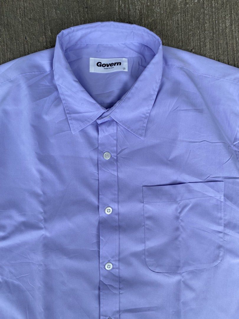 Govern Purple Button Down Polo (0141) (Category: Formal Shirts) located in Cebu City. Submitted by czar0518 (Listing ID 1459568218, Image 2). Description: Govern Purple Button Down Polo Made in Korea Width 21.5 Length 29 Excellent condition No issue Dm sure buyer.📩.