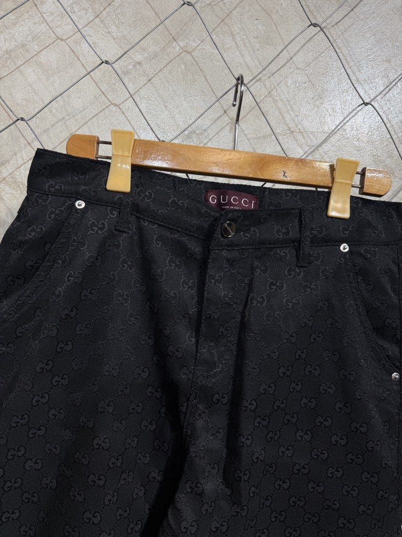 Gucci Canvas Black Short. (Category: Shorts) located in Manila. Submitted by ardobe.mnl (Listing ID 1459639771, Image 2). Description: Gucci Canvas Black Short. Size: Medium-Large Dimes: 32 W x 20.5” L Condition: Good asnew Flaw: None! Dm for inquiries! 🛒📥.