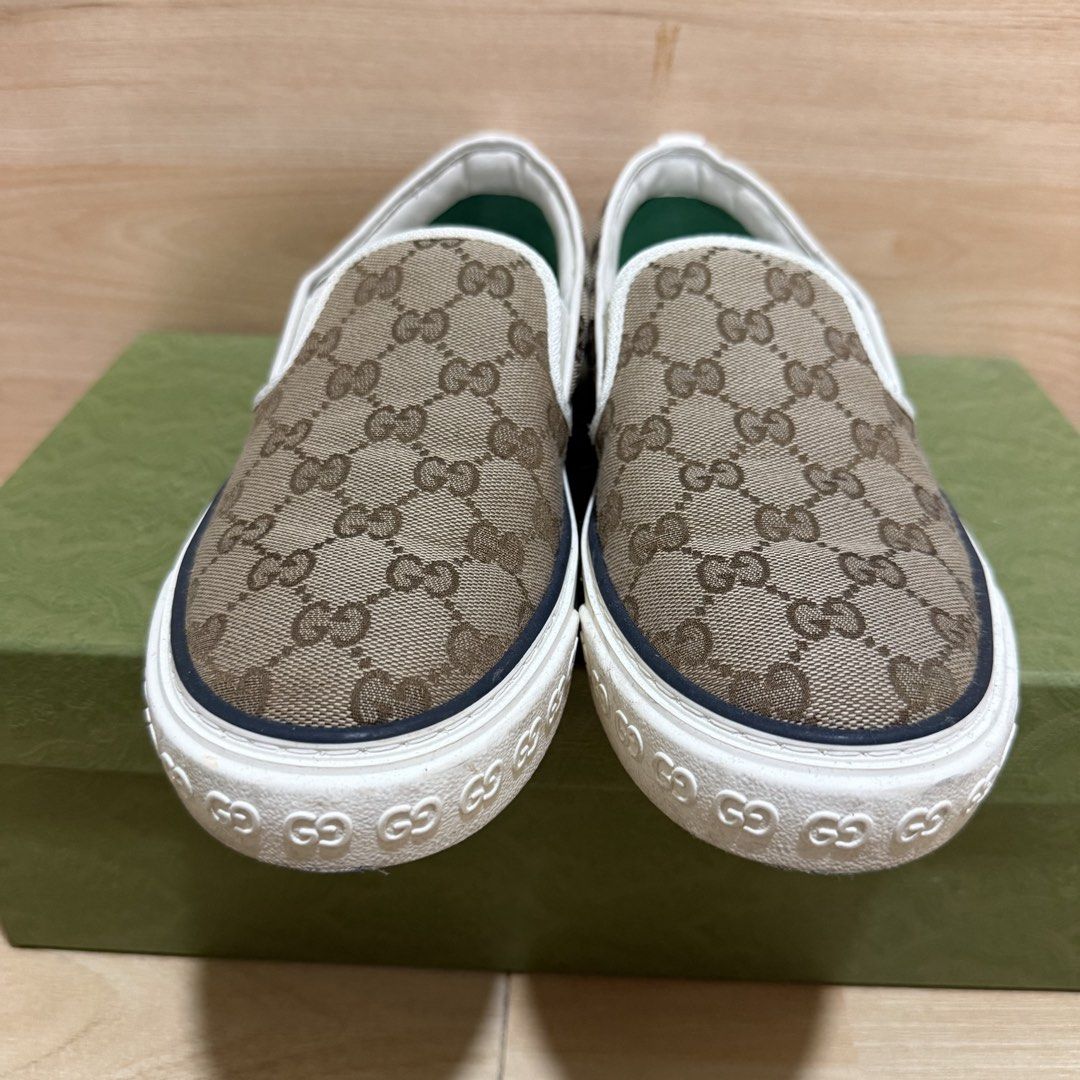 Gucci Men’s Sneakers (Category: Slippers & Slides) located in Tarlac. Submitted by rectopaulineee_ (Listing ID 1459593835, Image 2). Description: - Used TWICE ONLY - 100% authentic - Comes with dustbag only - Bought in Gucci Japan - Size is approx. 26cm - Can be for women as well - No WW photo - True to size MOP: Gash/BDO/Maribank MOD: J&T or SDD NOTE: SF to be shouldered by the buyer. No sf, no shipping.