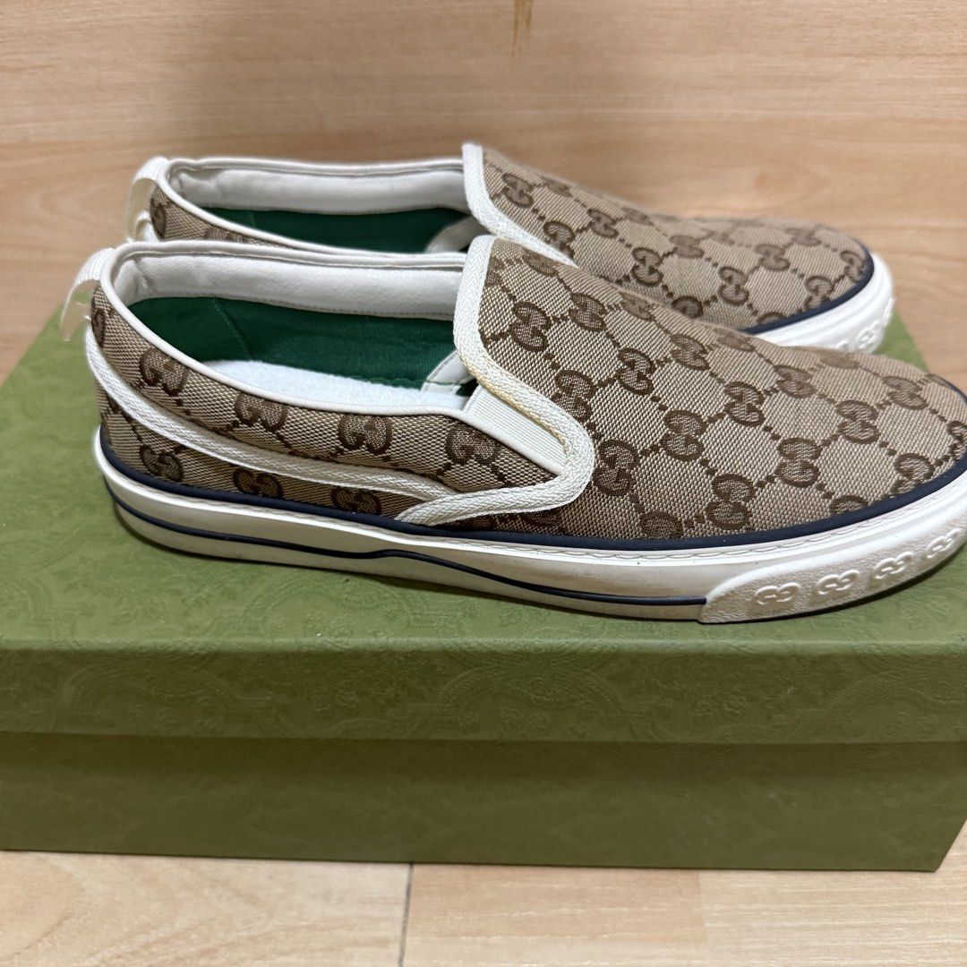Gucci Men’s Sneakers (Category: Slippers & Slides) located in Tarlac. Submitted by rectopaulineee_ (Listing ID 1459593835, Image 3). Description: - Used TWICE ONLY - 100% authentic - Comes with dustbag only - Bought in Gucci Japan - Size is approx. 26cm - Can be for women as well - No WW photo - True to size MOP: Gash/BDO/Maribank MOD: J&T or SDD NOTE: SF to be shouldered by the buyer. No sf, no shipping.