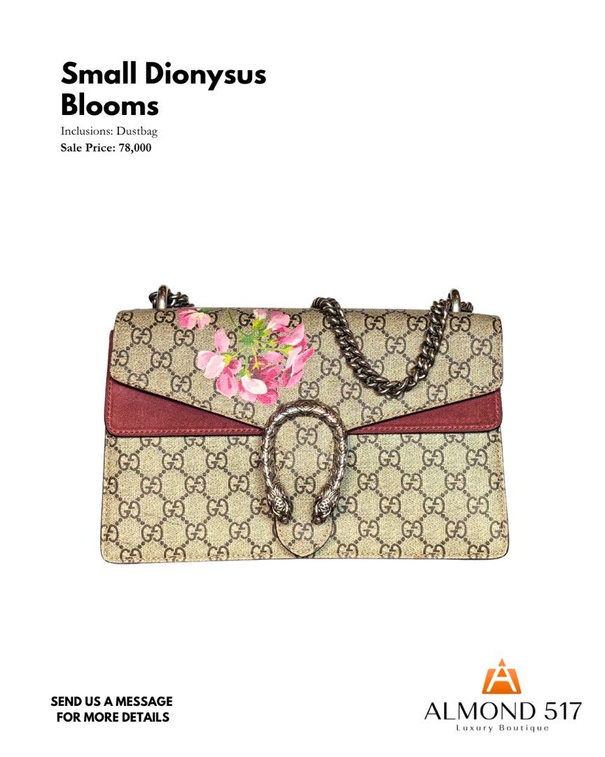 Gucci Small Dionysus Blooms bag (Category: Luxury Bags & Wallets) located in Taguig. Submitted by reimac_almond517 (Listing ID 1459601603, Image 1). Description: .