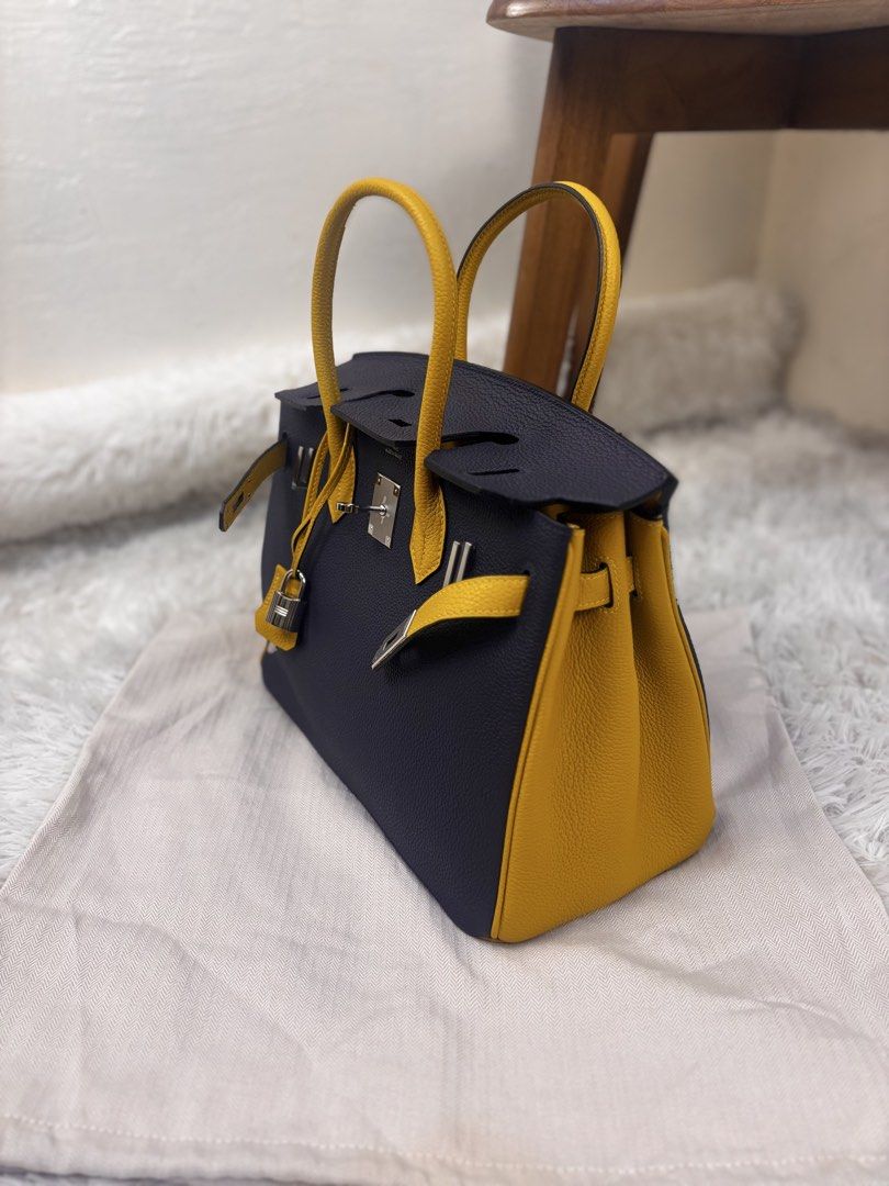 Hermes Birkin 30 Handbag (Category: Luxury Bags & Wallets) located in Muntinlupa City. Submitted by yangchic (Listing ID 1459637600, Image 3). Description: ✔️coded ▪️two tone: navy blue- mustard ▪️message for more information and details.