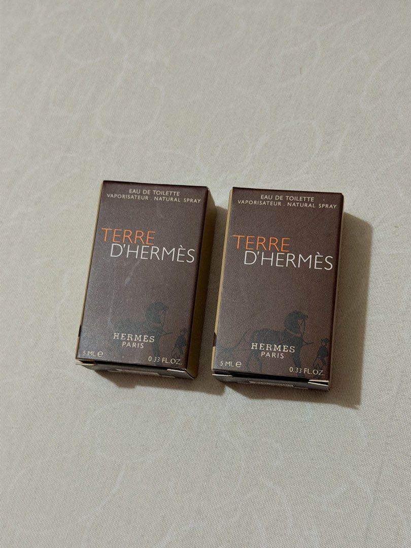 Hermes Terre D'Hermes Eau De Toilette 5ml Miniature (Category: Fragrance & Deodorants) located in San Pedro. Submitted by hanyobel (Listing ID 1459614516, Image 2). Description: - Authentic Hermes Terre D'Hermes Eau De Toilette - Miniature size: 5ml, ideal for travel or sampling - Comes in its original box - Makes a great gift.