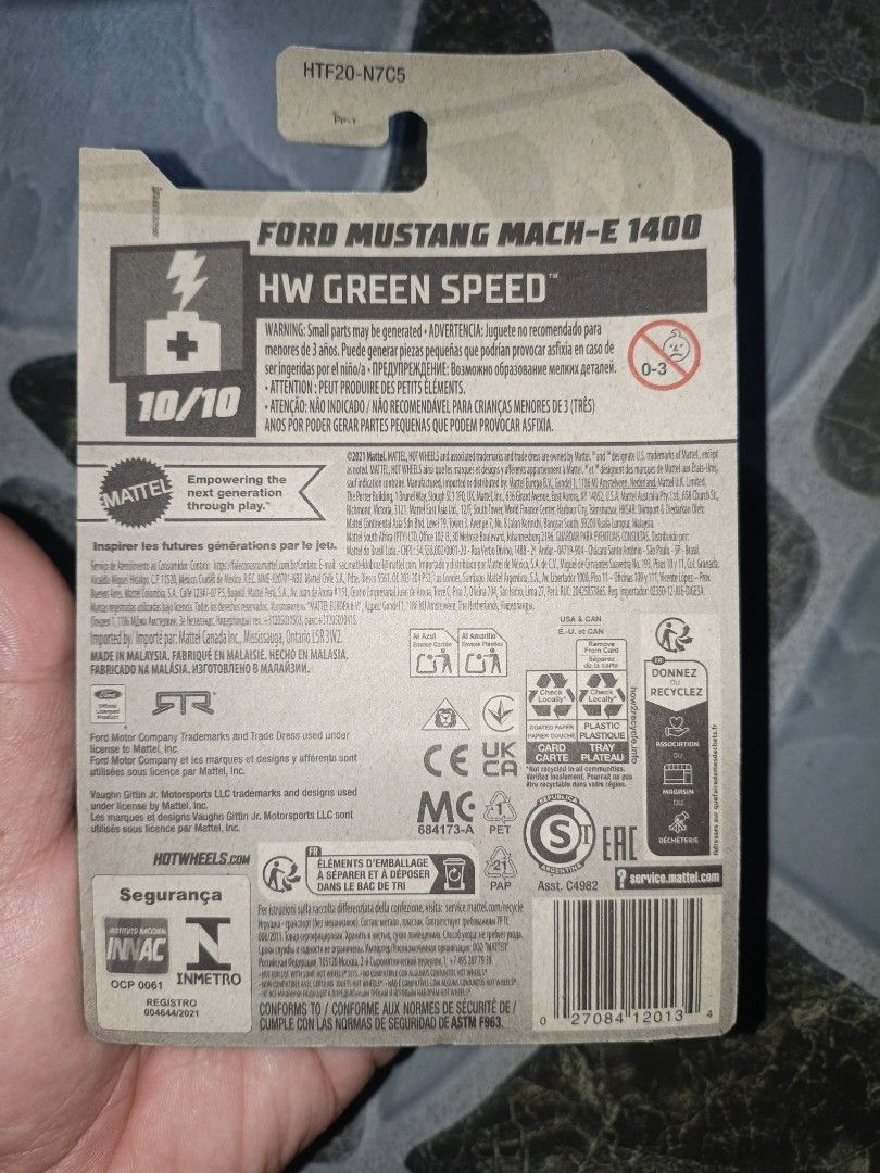 Hot Wheels Ford Mustang Mach-E 1400 Green Speed (Category: Vehicle & Diecast Models) located in Narvacan. Submitted by picky_looter (Listing ID 1459634864, Image 2). Description: - Hot Wheels Ford Mustang Mach-E 1400 - Part of the Green Speed series - This is the 10th car out of 10 in the series - Collectible die-cast model - Perfect for car enthusiasts and collectors.