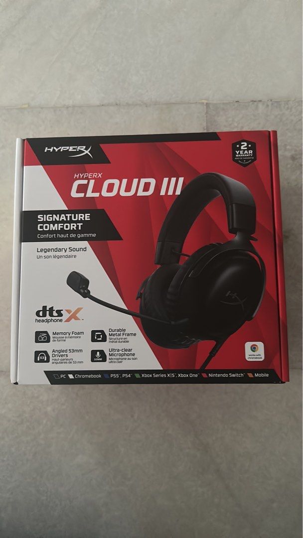 HYPERX CLOUD III (Category: Headphones & Headsets) located in Durian Tunggal. Submitted by meekahluzd41066 (Listing ID 1459539857, Image 1). Description: WTS Sealed HyperX Cloud III (RMA Unit) COD Melaka / Postage.