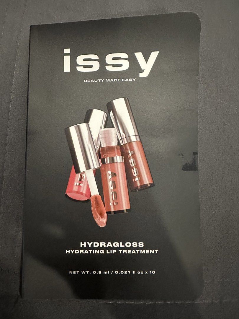 Issy Lipgloss (Category: Makeup) located in Quezon City. Submitted by declutter_with_ericka (Listing ID 1459501712, Image 1). Description: Issy Hydragloss Hydrating Lip Treatment 10 shades available.