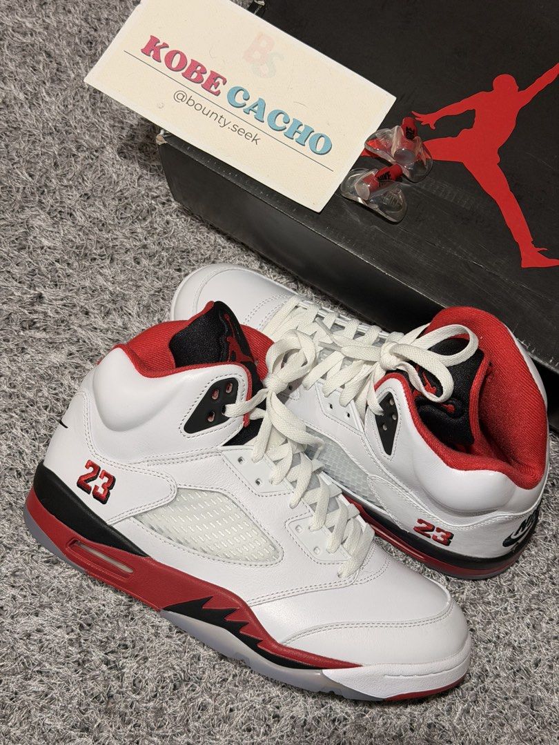 J5 Fire red (Category: Sneakers) located in Baguio. Submitted by _kobe (Listing ID 1459504330, Image 1). Description: Php 7,500 (way below retail) •J5 Fire Red Size 10 BNDS Og box, papers, inserts.