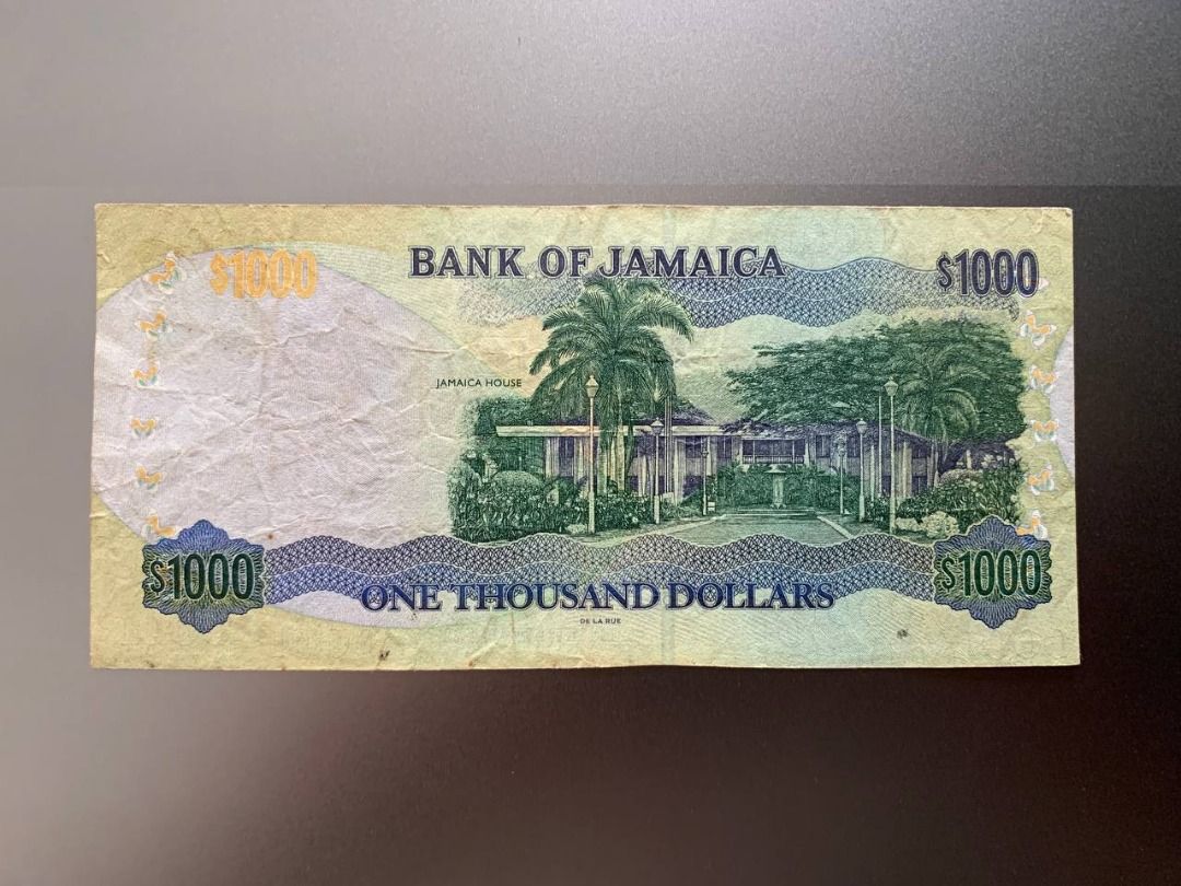 Jamaica 1000 Dollars Banknote (Category: Currency) located in Indang. Submitted by vykolektor (Listing ID 1459610114, Image 2). Description: Jamaica 1000 dollars Condition in photos.