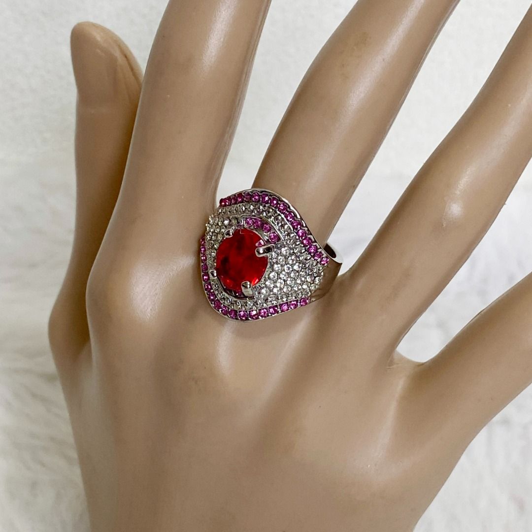 Japan Silver 925 Pink Ruby Pave Set Clear Pink Zirconia Ring (Category: Rings) located in Cebu City. Submitted by posh_avenue888 (Listing ID 1459623320, Image 2). Description: In very good condition. From Japan. Size 8..