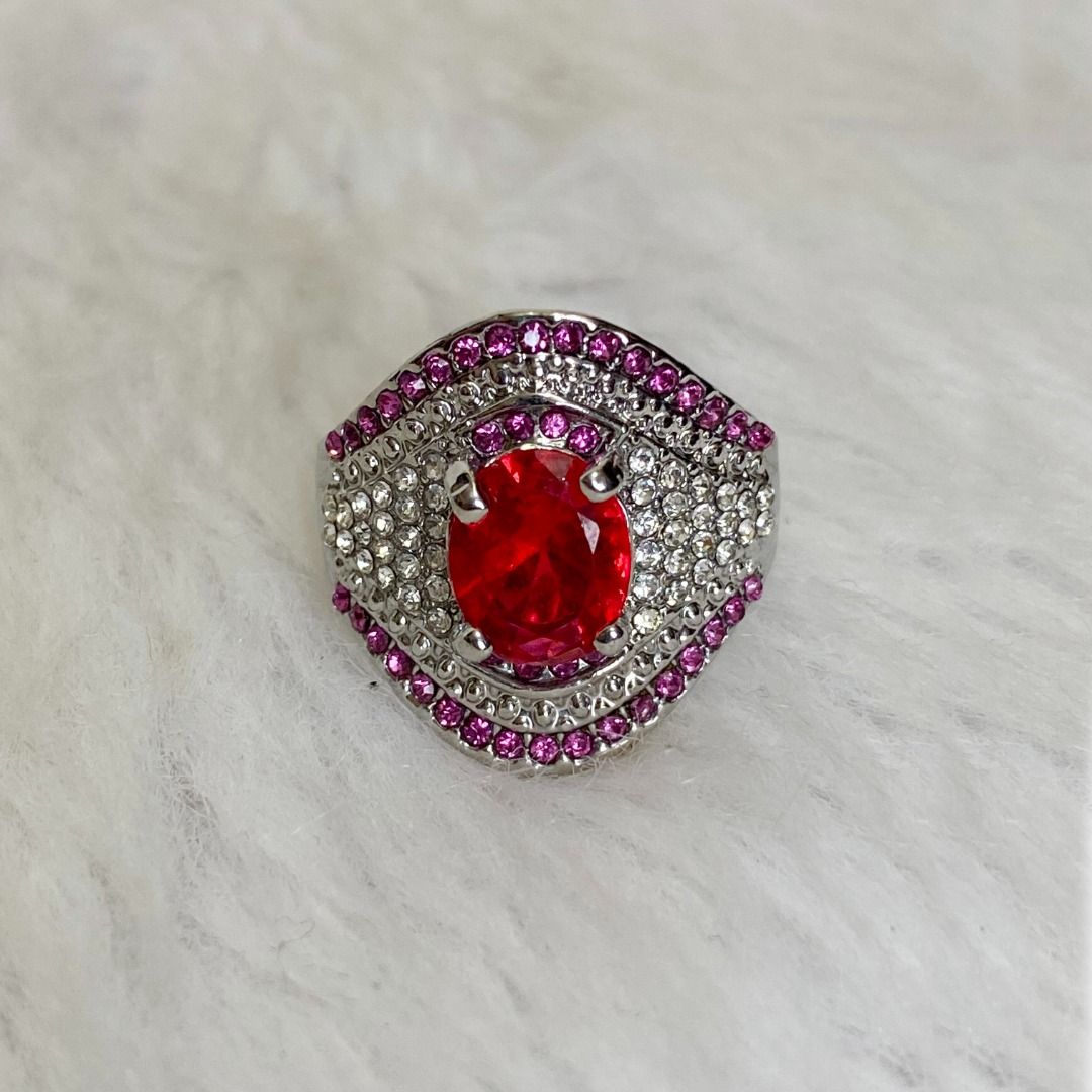 Japan Silver 925 Pink Ruby Pave Set Clear Pink Zirconia Ring (Category: Rings) located in Cebu City. Submitted by posh_avenue888 (Listing ID 1459623320, Image 3). Description: In very good condition. From Japan. Size 8..