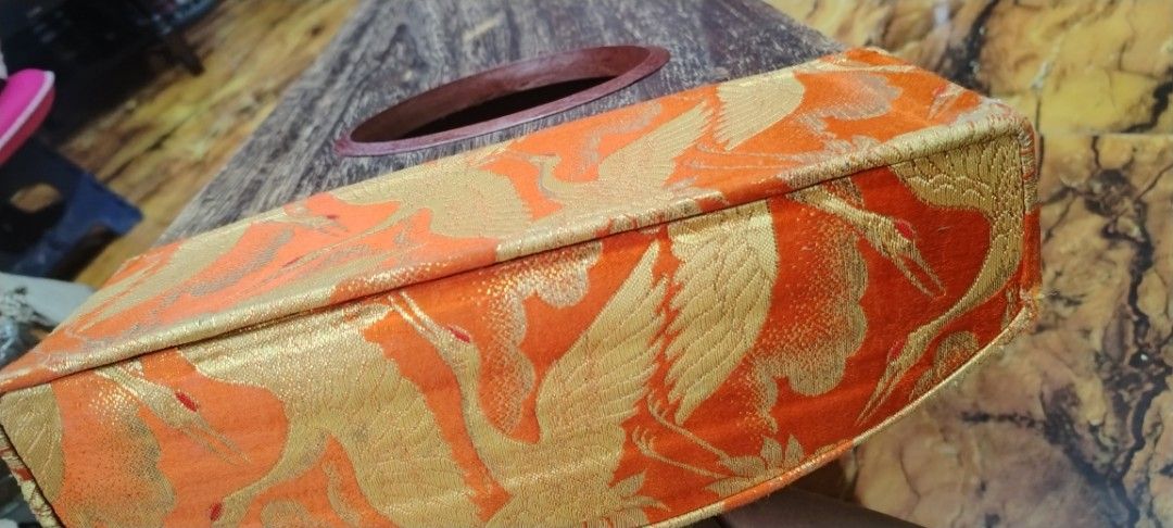 Japanese Koto 13-string instrument with case (Category: Musical Instruments) located in Caloocan City. Submitted by rowely_jpn (Listing ID 1459624009, Image 3). Description: Selling a 13-string Koto. Wood grain body with decorative orange and gold fabric accents. Includes a padded carrying case. Great for learning or playing traditional Japanese music. Strings are intact. Ready for a new home..